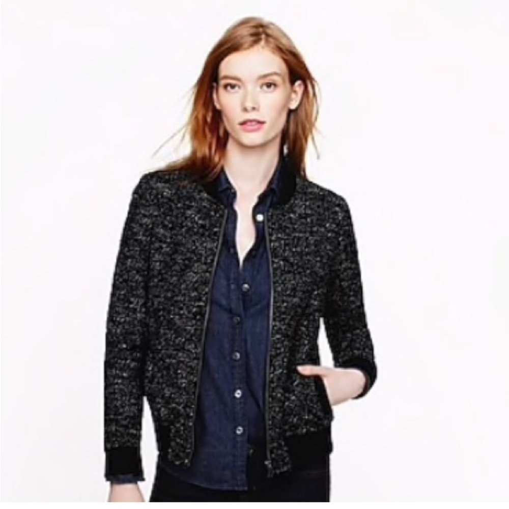 Jcrew tweed bomber, size 2